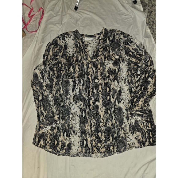 Calvin Klein Collection Tops - Calvin Klein Snakeskin Button Up Blouse. Lagonlook, Cottagecore,‎ Academia, Y2K,